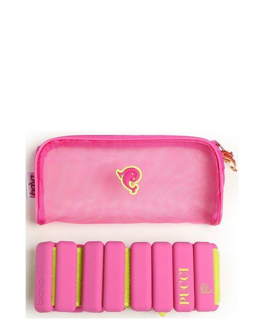 Emilio Pucci Pink X Bala Logo Patch Zipped Travel Bag