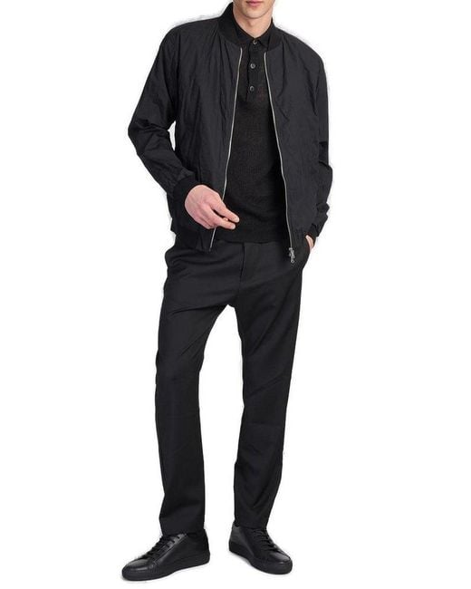 Barena Black Blus Zipped Bomber Jacket for men
