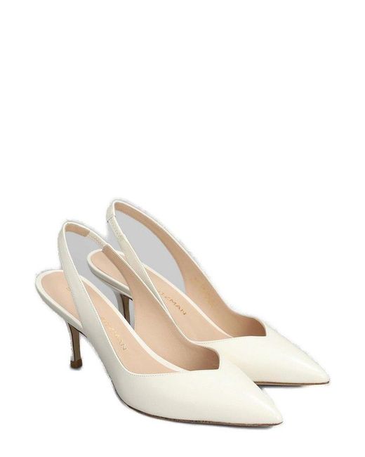 Stuart Weitzman White Eva 75 Pumps
