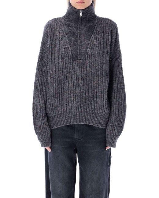 Étoile Isabel Marant Black Myclan Half-zip Sweater
