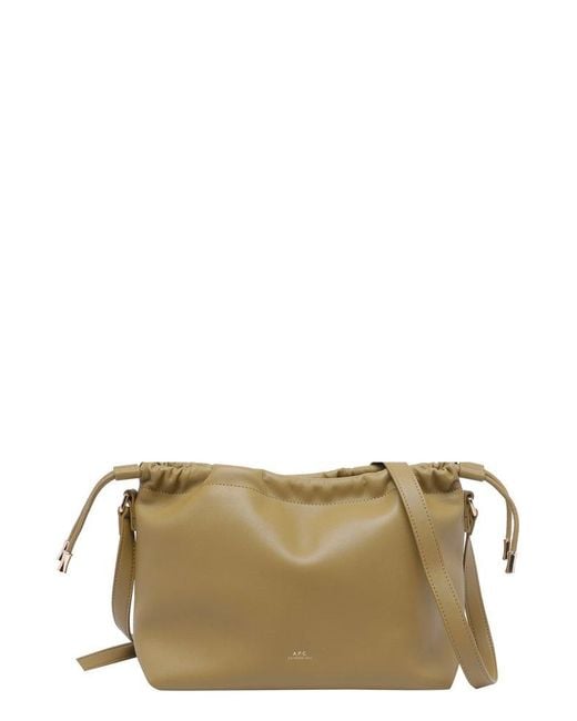 A.P.C. Green Logo Detailed Drawstring Shoulder Bag