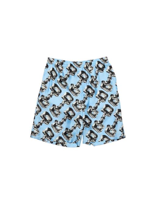 Gucci Blue 3d Glass Horsebit Printed Shorts for men