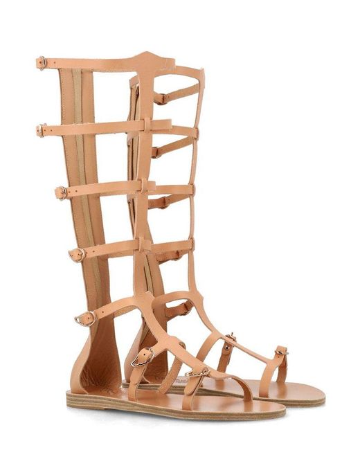 Ancient Greek Sandals Brown Rhea Caged Sandals
