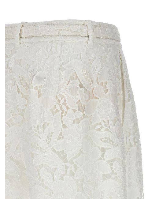 ZIMMERMANN Natura lace tapered trousers - White