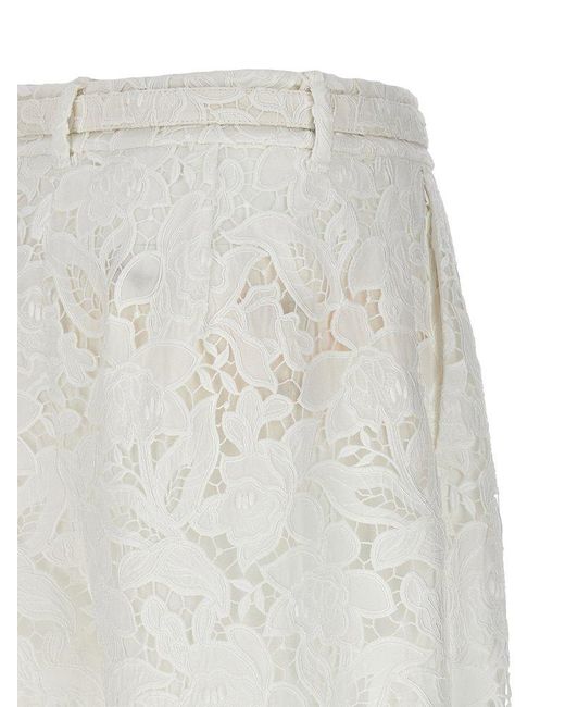 Zimmermann White 'Natura Cropped Barrell' Trousers