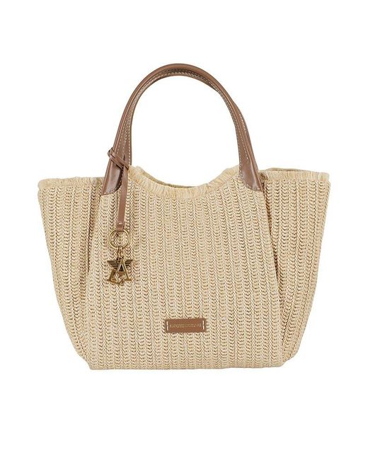 Emporio Armani Natural Woven Top Handle Bag