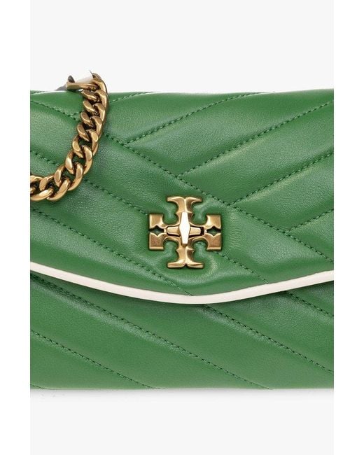 Tory Burch Green Kira Quilted Fold-over Shoulder Bag