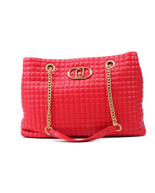 Liu Jo Red Quilted Chain-linked Shoulder Bag