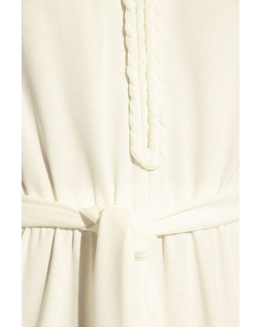 Diane von Furstenberg White Karson V-neck Long-sleeved Dress