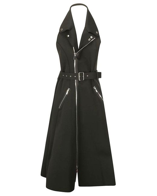 Noir Kei Ninomiya Black Halterneck Sleeveless Belted Midi Dress