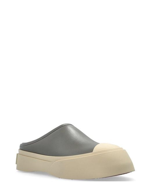 Marni Gray Pablo Round-Toe Slip-On Sabots