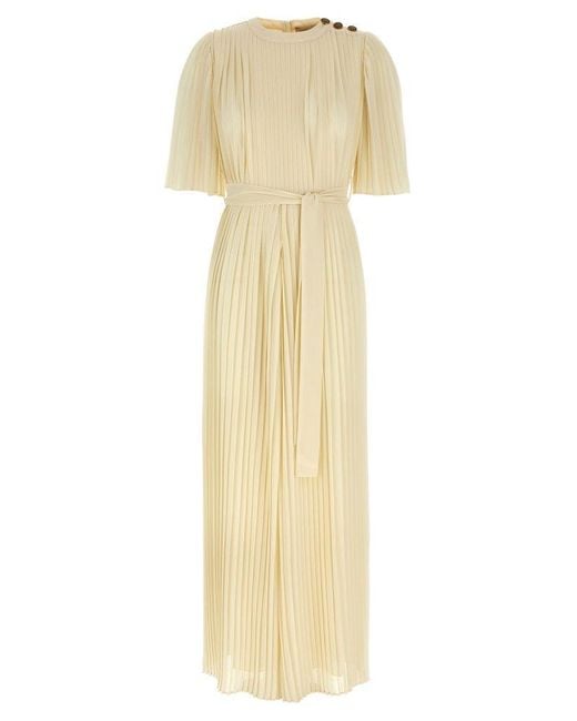 Twinset Metallic Pleated Crepe Georgette Jumpsuit