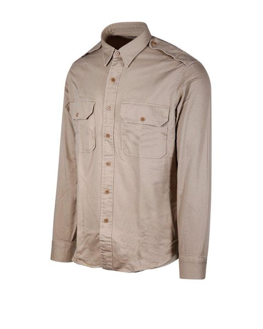 Polo Ralph Lauren Gray Long Sleeved Buttoned Shirt for men