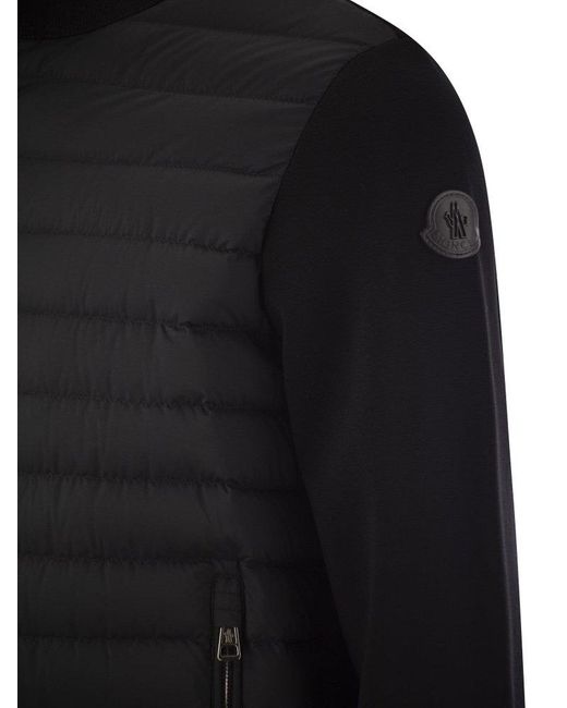Moncler Black Padded Cardigan With Zip for men
