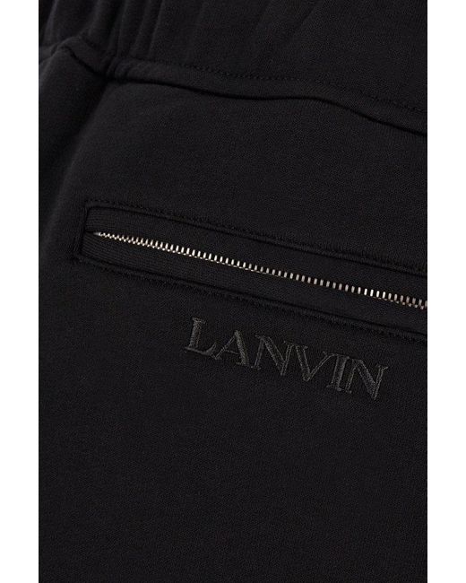 Lanvin Black Side Curb Drawstring Track Pants for men