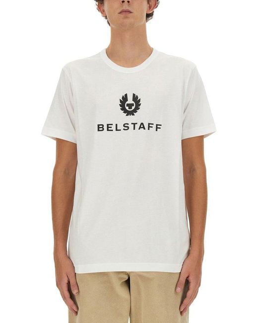 Belstaff White Logo Emblem T-Shirt for men