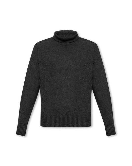 AMI Black Wool Turtleneck Sweater for men