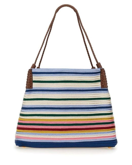 Etro Blue Medium Libra Tote Bag