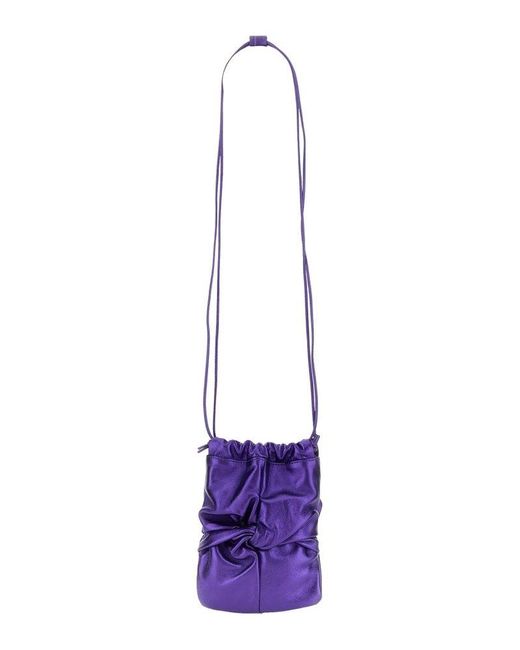 Hereu Purple Ronet Twist Detailed Mini Crossbody Bag