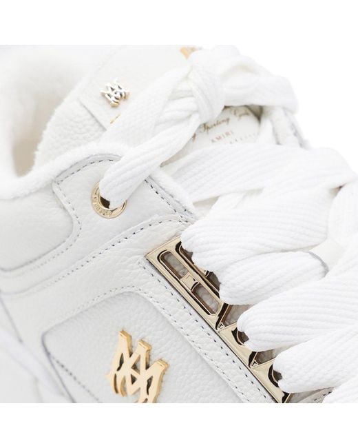 Amiri White Metallic Ma1 Round-Toe Lace-Up Sneakers for men