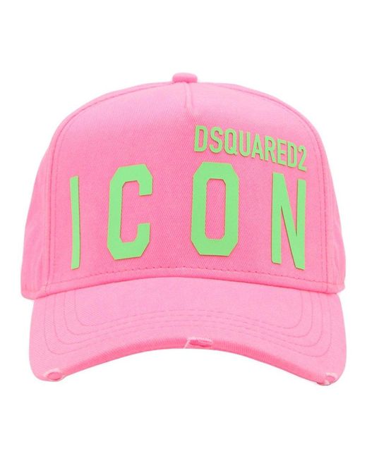DSquared² Pink And Cotton Icon Baseball Cap for men