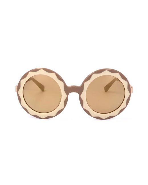Linda Farrow Brown X Markus Lupfer Round Frame Sunglasses