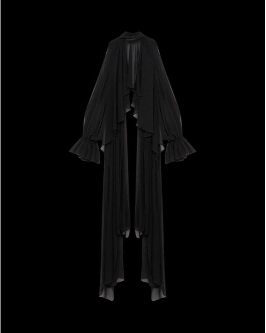 Blumarine Black Asymmetric Georgette Blouse