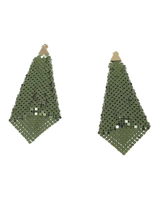 Rabanne Green Chainmail Earrings