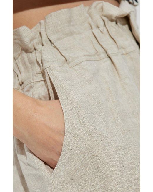 Posse Natural High-Waist Pleated Shorts