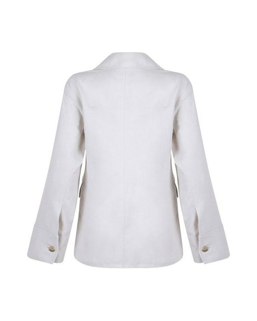 Max Mara White Ginny Single-Breasted Long-Sleeved Jacket