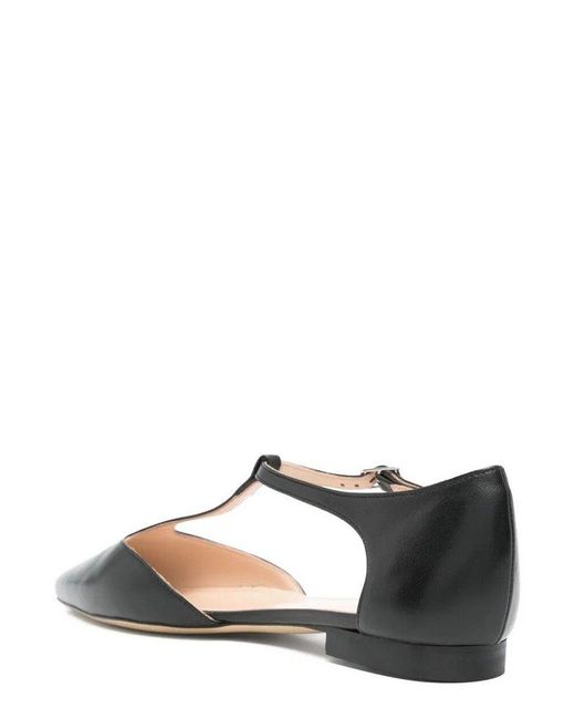 P.A.R.O.S.H. Black Ankle Strap Flats