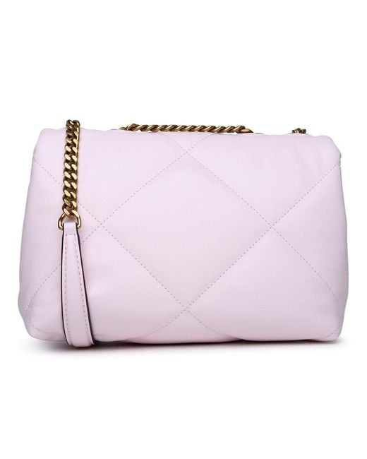 Tory Burch Small Kira Diamond Quilt Pink Leather Bag