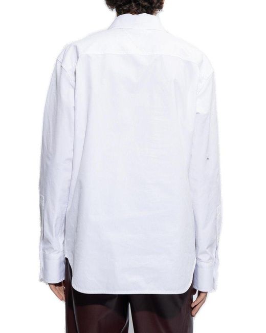 Bottega Veneta White Shirt With Stitching for men