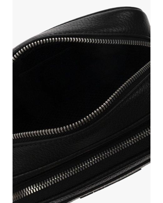 Emporio Armani Leather Shoulder Bag in Black for Men Lyst