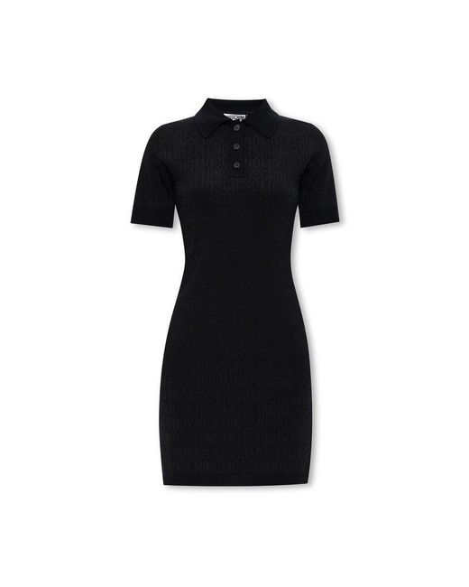 Moschino Black Monogrammed Dress