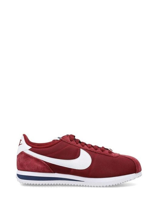 Nike Red Cortez Round-toe Low-top Sneakers