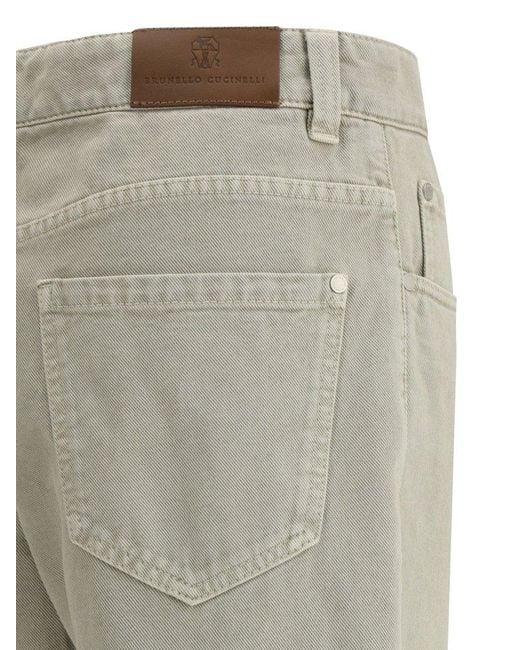 Brunello Cucinelli Gray Straight Dyed Jeans