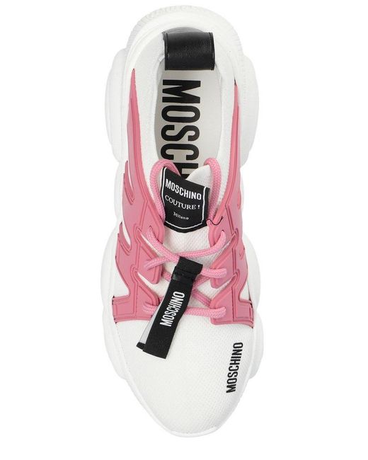 Moschino Pink Sports Lace-up Sneakers