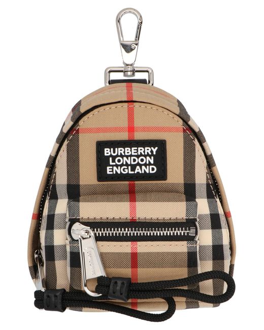 Burberry Leather Vintage Check Backpack Charm for Men - Lyst