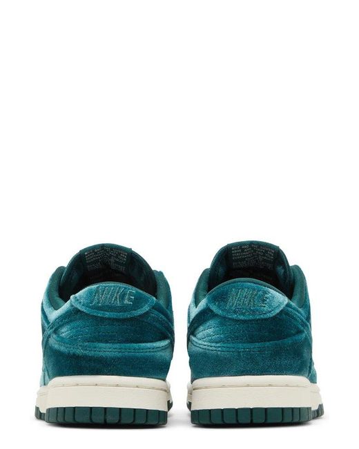 Nike Green Dunk Low Velvet Lace-Up Sneakers for men