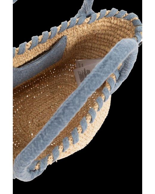 IRO Blue Narcy Logo Lettering Woven Handbag