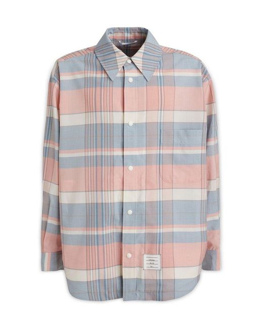 Thom Browne Multicolor Checked Long-sleeved Shirt for men