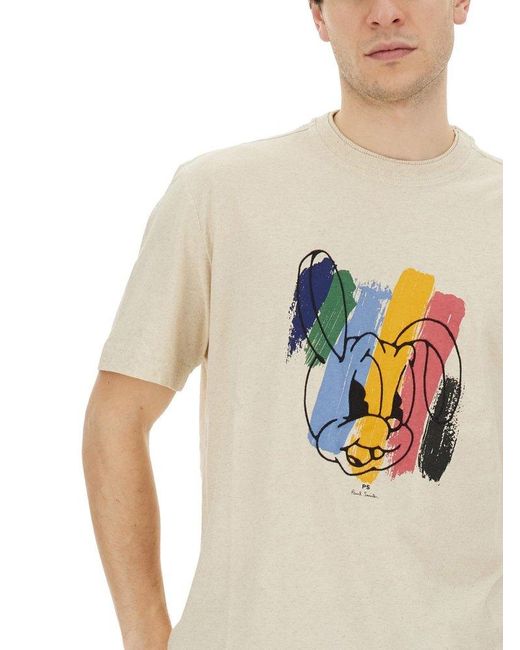 PS by Paul Smith White "Rabbit" T-Shirt for men