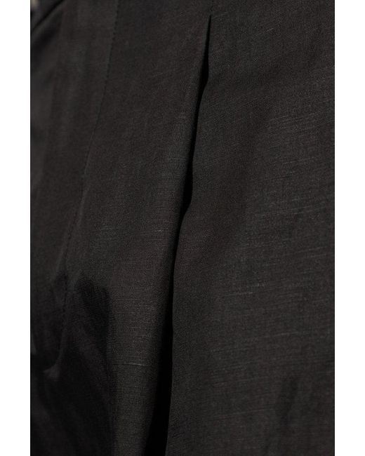 Balmain Black High Waist Pleated Shorts for men