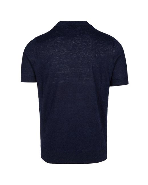 Brunello Cucinelli ribbed-knit short-sleeve jumper - Blue