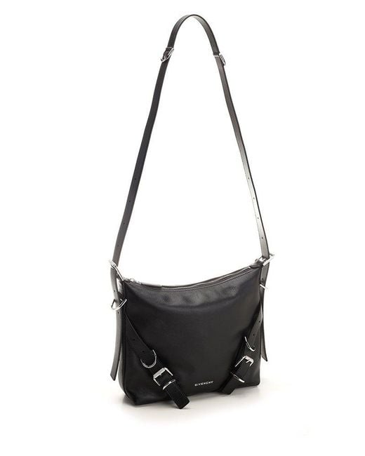Givenchy Black Voyou Buckle Detailed Crossbody Bag for men