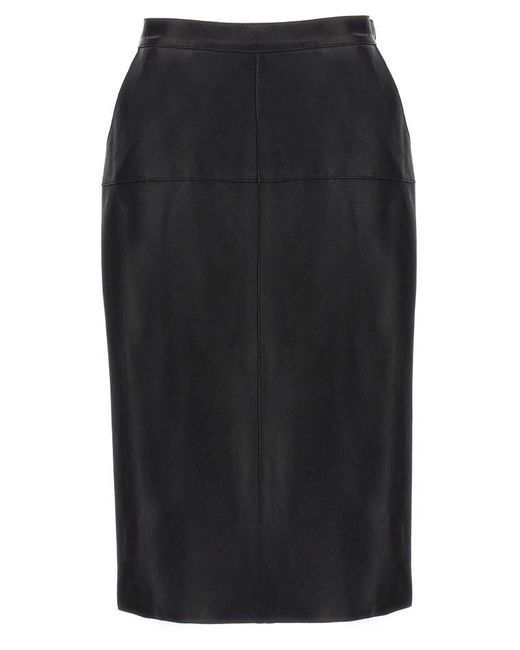 P.A.R.O.S.H. Black Leather Skirt Skirts