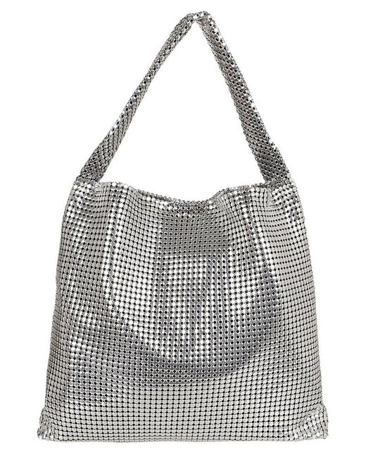 Rabanne Gray Pixel Top Handle Bag