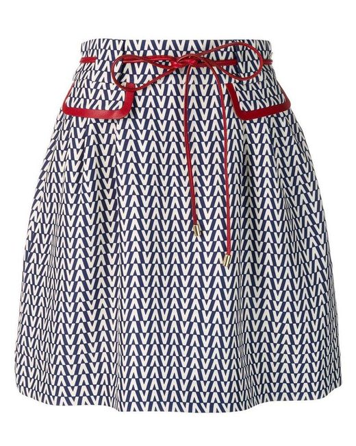 Valentino Blue Checked Mini Skirt
