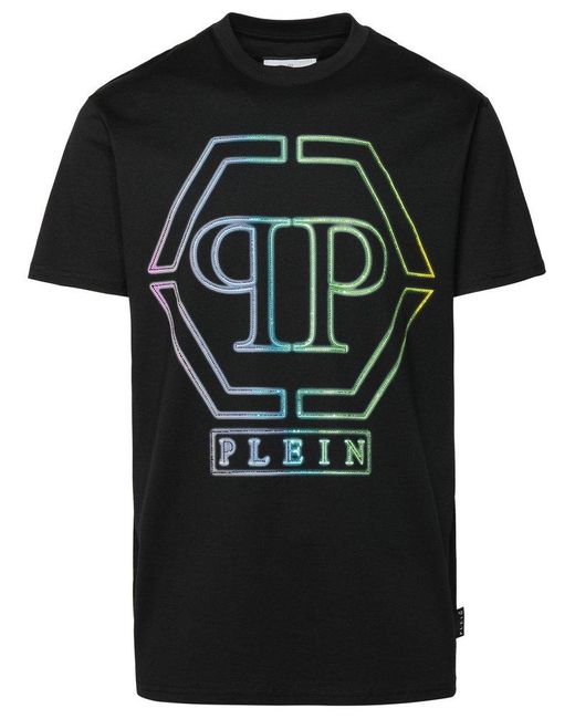 Philipp Plein Black Cotton T-shirt for men